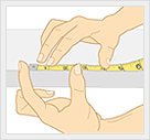 Elbow measurement diagram.