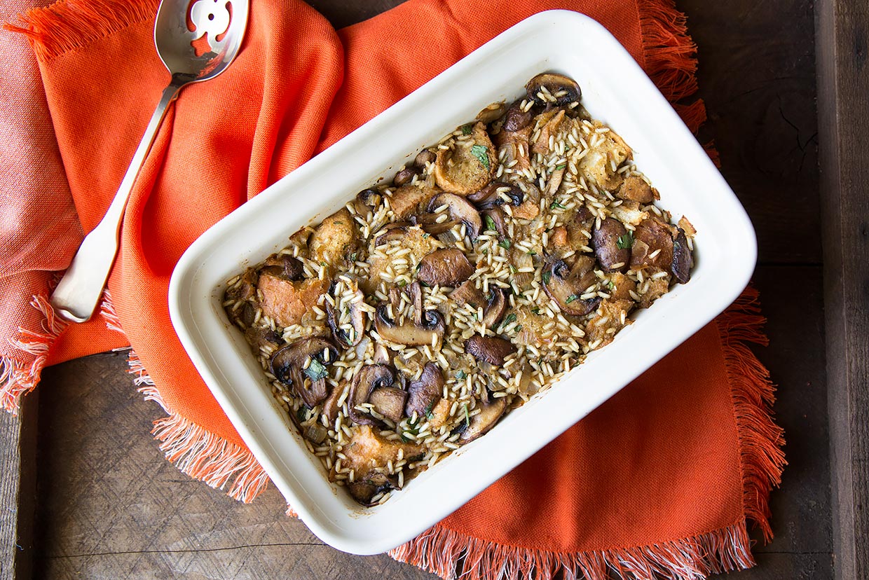 Mushroom and Brown Rice Stuffing Recipe MyFoodDiary