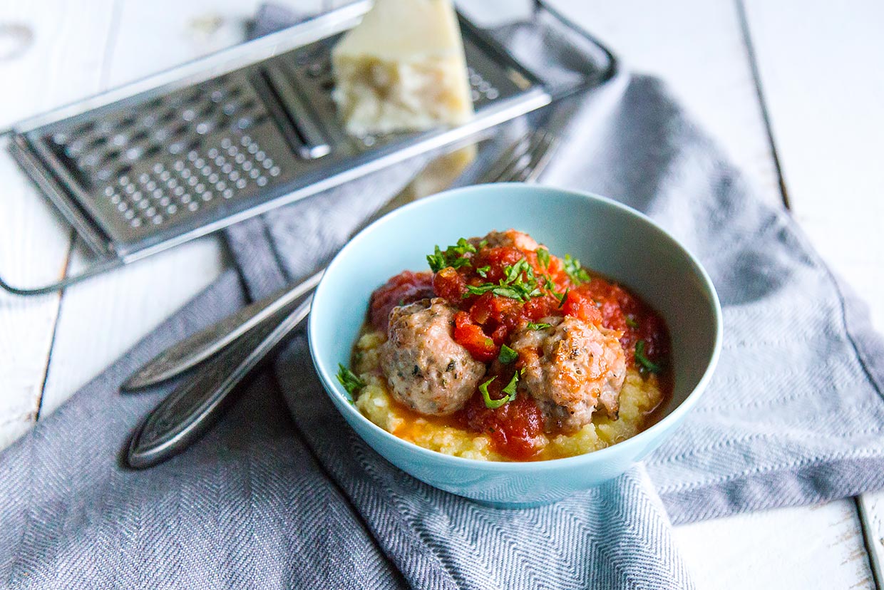 Turkey Meatballs with Polenta Recipe MyFoodDiary