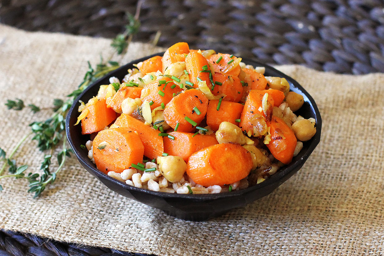 Carrot, Chickpea, and Farro Salad with Thyme Recipe MyFoodDiary