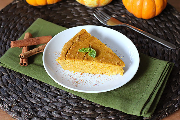 Spiced Crustless Pumpkin Pie Recipe | MyFoodDiary