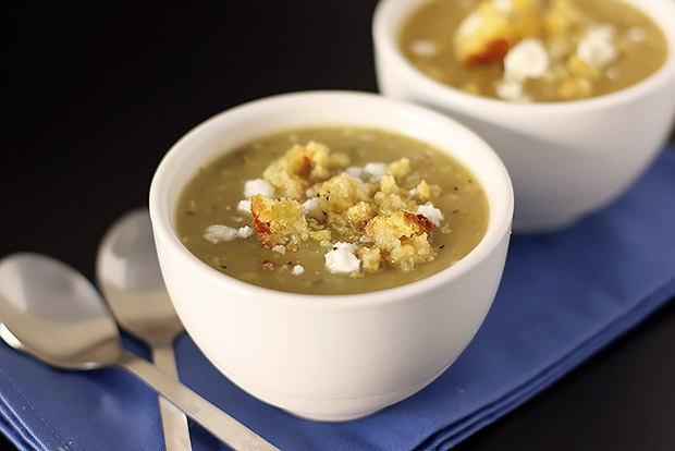 Roasted Acorn Squash Soup with Feta Recipe