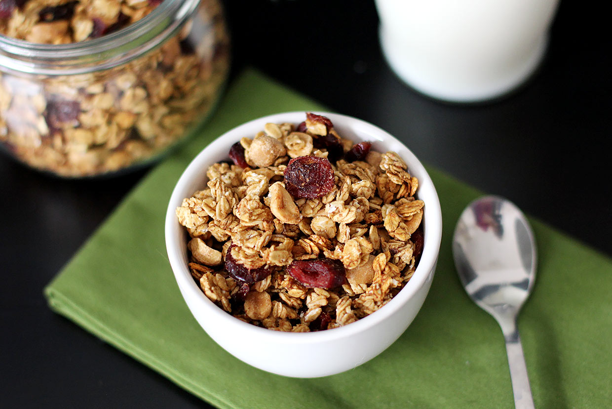 Apple, Banana, and Peanut Butter Granola Recipe MyFoodDiary