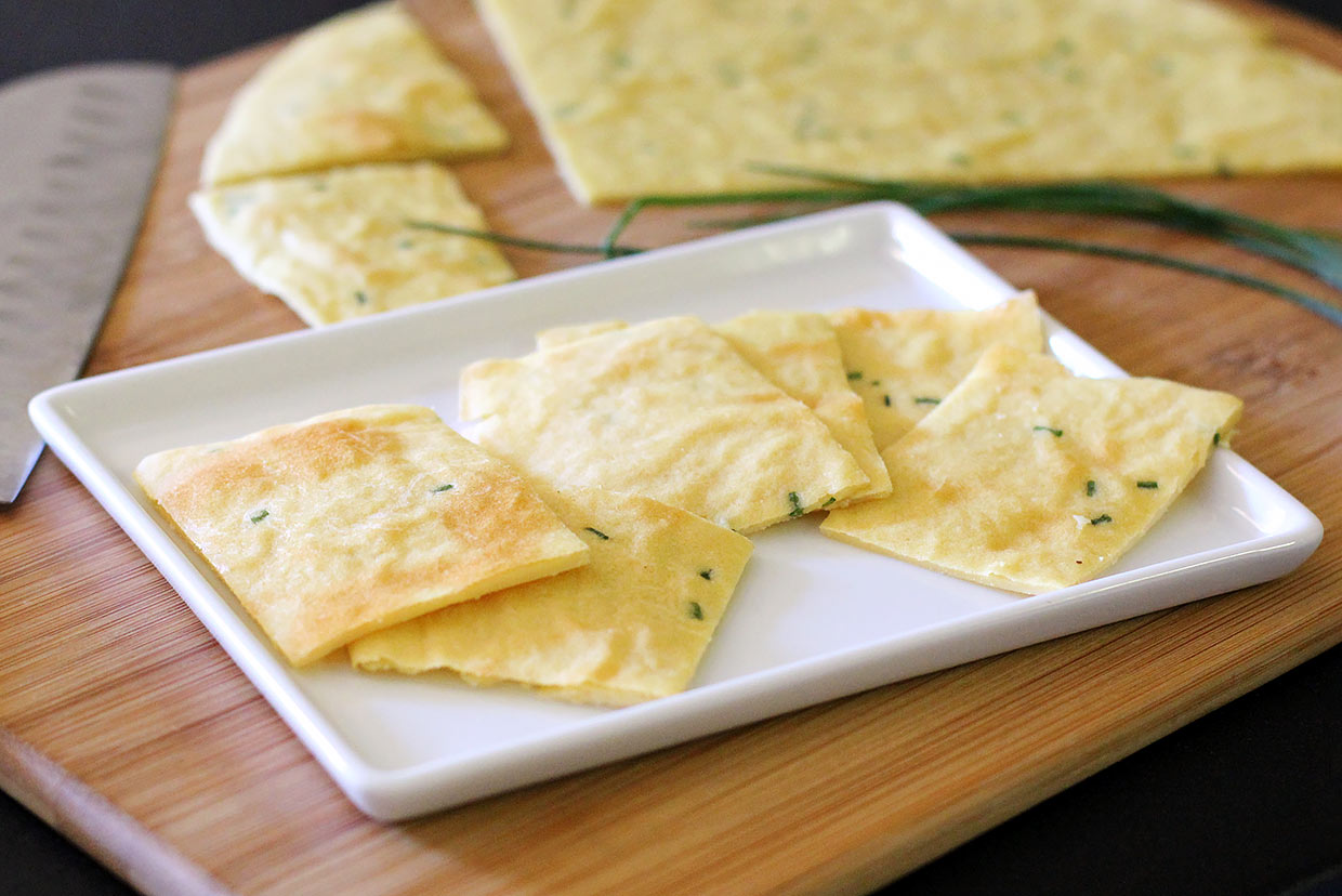 Garlic and Chive Chickpea Flatbread Recipe MyFoodDiary