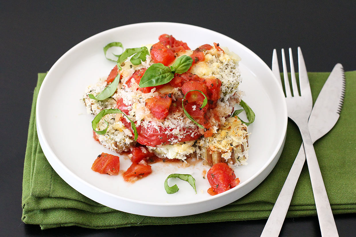 Baked Eggplant and Tomato Parmesan Recipe MyFoodDiary