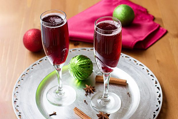 Mulled Cranberry Apple Cider Spritzer Recipe